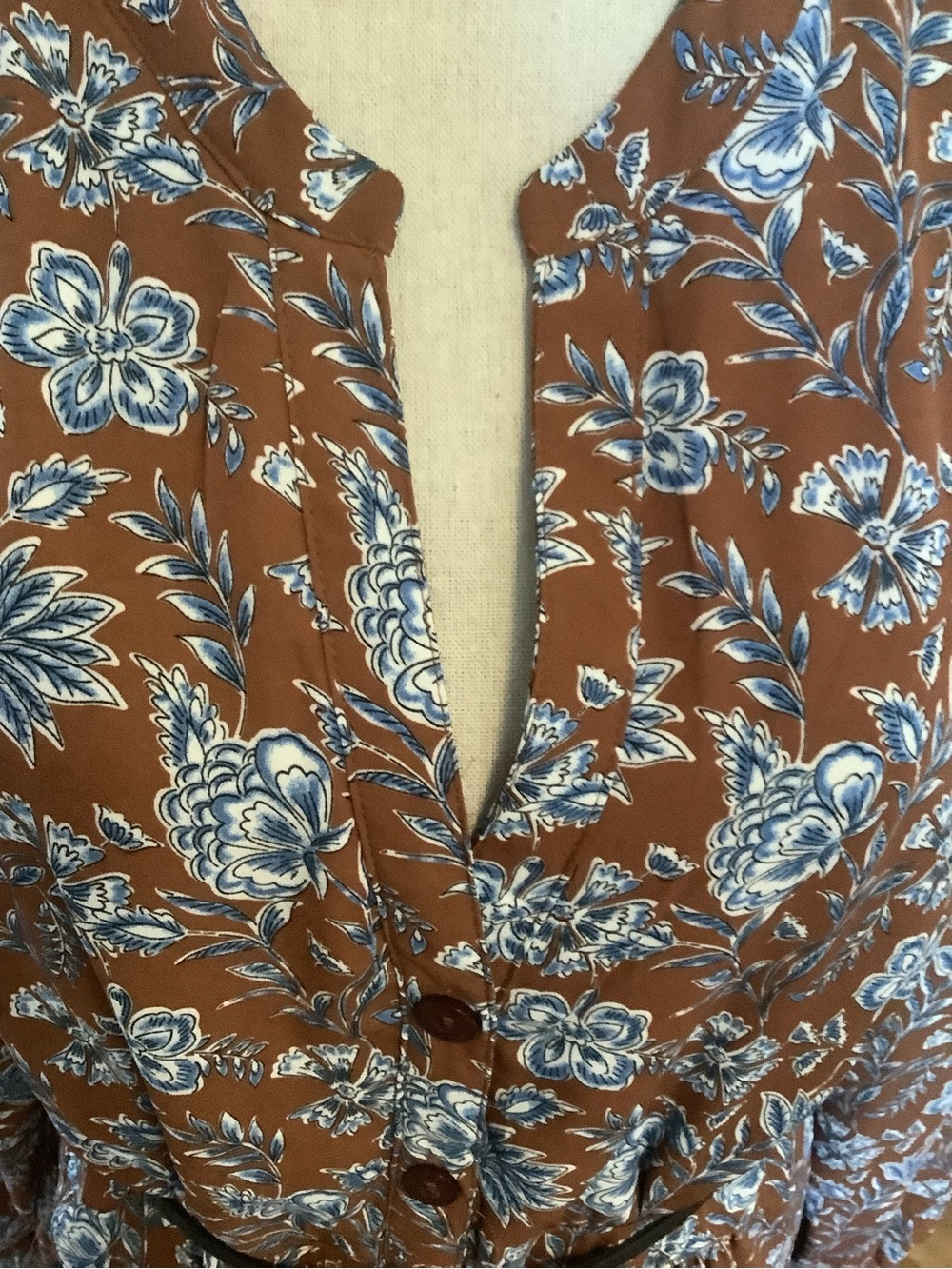 Weekender Floral Dress in Brown & Blue